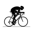 © Martinus Labure - Stylized cyclist icon depicting motion and speed, a dynamic representation of cycling sport and