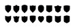 © mi-vector - Shield icon set. Security shields logotypes. Badge quality symbol, sign, logo or emblem. Collection of shield icon vector template isolated. Black and white shield silhouette. Vector illustration