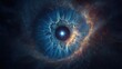 © azka - Nebular eye-like formation with glowing star in center, swirls of blue and orange gases