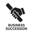 © Alamin - A black and white illustration depicting a hand passing a baton to another symbolizing business succession