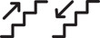 © MDParveg - Stairs up and stairs down symbol set. Stairs icon. Stairs up, stairs down icon.