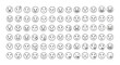 © charli - Wide array of sleek outline emoji icons depicting various human emotions, moods, and communicative gestures, ideal for digital media and user experience designs