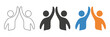 © Sabbir - high five icon. high five people hands raised success icon vector
