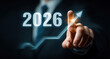© Keopaserth - 2026 growth forecast businessman touching rising arrow graph indicating business success and financial projection with futuristic digital interface and confident gesture