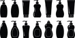 © MD Nafiz Munna - Various lotion bottles and tubes showcase diverse shapes and dispensing styles on a white background in black silhouette form
