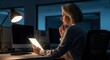 © Etka - Mature Executive Working Late Night on Digital Tablet