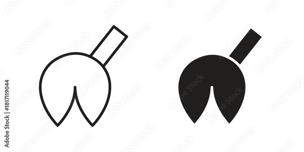 Fortune cookie icon doodle set. editable outline stroke vector eps ...