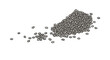 © Alton - Hand-drawn sketch illustration of a small pile of chia seeds a healthy superfood ingredient isolated on a white background.