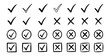 © Saber - Hand drawn check marks and cross marks collection