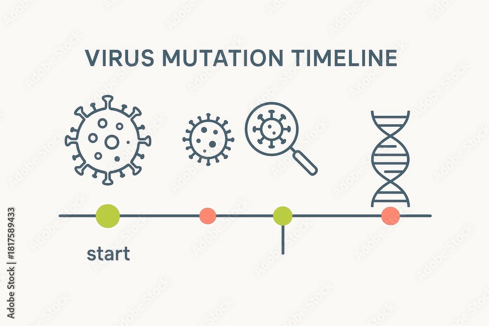 Visualizing Virus Mutation Timeline Illustrating Pathogen Evolution ...