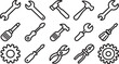 © REEMA - ''Outline vector icons of various hand tools and mechanical gears for repair and maintenance services''