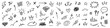 © Polina Tomtosova - Line hand drawn cute movement element effect sketch shape. Hand drawn cute doodle line motion element arrow, emphasis, shock emotion, sparkle. Motion cartoon emoticon chalk icon. Vector illustration