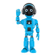 © phonlamaiphoto - Cute and small artificial intelligence personal assistant robot hand up isolated