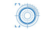 © Munir - Blue target scope aim point crosshair focus vector illustration