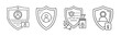 © Eva - User authentication and data privacy shield outline icons set.
