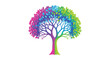 © Awan - Vibrant arboreal illustration showcasing diversity and nature's captivating chromatic spectrum of seasonal change