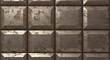 © xhole - Seamless pattern of square tiles made of rusted distressed metal with beveled edges