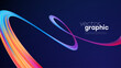 © vik_y - Vector Illustration Background Vibrant Neon Ribbon Loops Across Dark Blue Abstract Canvas