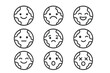 © typepng - Collection of nine Earth globe icons displaying various facial expressions and emotions