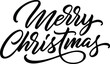© aftab - Merry Christmas calligraphy text design elegant lettering for holiday greetings isolated on white background