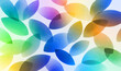 © TalalAhmad - Floating Colorful Leaf Forms, abstract leaves, floating shapes, colorful gradients, soft airy design, oval elements, leaf-like forms, modern graphic art, diffused lighting, vibrant colors, blue yell,