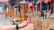 © ADDICTIVE STOCK - Incense offerings at Wong Tai Sin Temple in Hong Kong