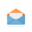 © Oleg - Opened envelope with letter, graphic illustration, blue and orange colors.