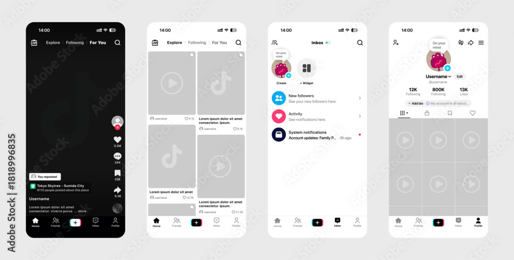 TikTok app UI screen design update 2026 shown on iPhone 17 Pro with ...