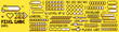 © Aleksandra Abramova - Pixel game bars. 8 bit loading lines in different shapes on yellow background.