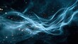 © favor - Ethereal blue smoke swirls with glowing bokeh against a dark background