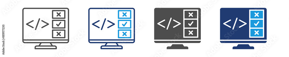 Boolean logic icon set multie style Stock Vector | Adobe Stock