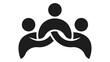 © Monwara67 - Three stylized human figures with interlocked arms forming a symbol of unity, community, support, and solidarity, isolat