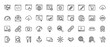© PixeloAI - Web services line icon set. Vector pictograms of browser windows, coding, global network, analytics, settings, search, mail, and development, thin linear illustration.
