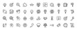 © PixeloAI - Business and innovation line icon set. Vector pictograms of lightbulb, target, puzzle, brain, gears, handshake, and solutions, thin linear illustration.