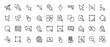 © PixeloAI - User interface line icon set. Vector pictograms of cursors, clicks, selections, documents, mail, security, and web elements, thin linear illustration.
