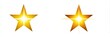 © Wendi - Two golden stars with bright white centers on a white background