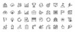 © PixeloAI - Business strategy and success line icon set. Vector pictograms of target, growth charts, teamwork, challenges, ideas, goals, and achievements, thin linear illustration.