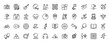 © PixeloAI - Recreation and leisure activities line icon set. Vector pictograms of sports equipment, travel, creative tools, and outdoor elements, thin linear illustration.