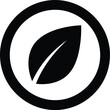 © alien AZ - Organic leaf icon in circle eco friendly natural plant symbol black logo