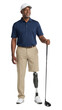 © xbzz - Adaptive Athlete: African American Man with Prosthetic Leg Playing Golf