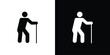 © Bsbd - Person walking with cane icon design concept. vector flat icons