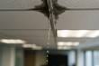 © Olga Ко - Water leaking from the ceiling in a modern office interior..