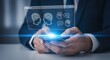 © Ngoc - Businessman Using Smartphone with Holographic Chat AI Interface