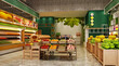 © murattellioglu - 3d render grocery supermarket interior