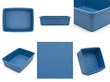 © gankevstock - Blue plastic cat litter box or utility tray on a white background