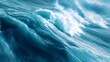 © irawan - Powerful blue ocean waves crest and crash with white spray illuminated by bright light