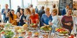© Rawpixel.com - Diverse group enjoying buffet. Men and women of various ethnicities gather around a table filled with food, sharing a meal and conversation at a social event. People at event and buffet at restaurant