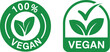 © Roksana - Two green vegan certification logo icon set