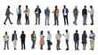 © Stock Image Zone - Diverse group of men and women in casual business attire standing and walking