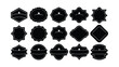 © Shamima - Set of Black Decorative Badges and Emblems with Stars on White Background Keywords: badge, emblem, seal, label, crest, shield, decorative, ornate